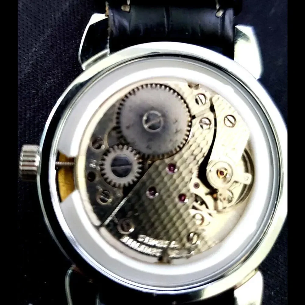 Rare Roamer Brevete Swiss Mens Manual Watch Slv Blu‎ Blk